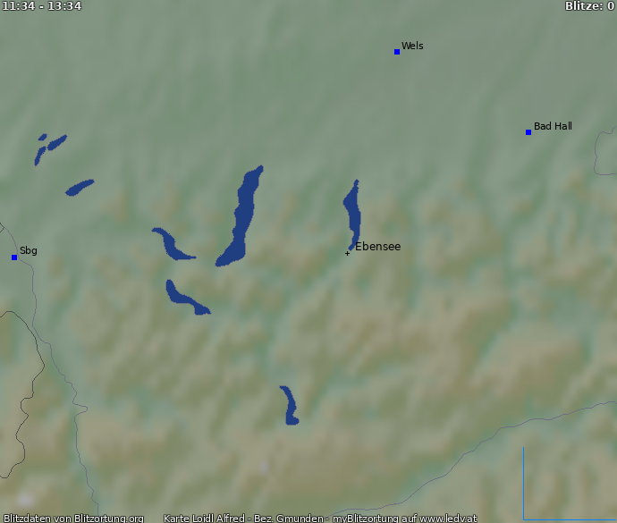 Mappa dei fulmini Ebensee 01.03.2024 04:00:52