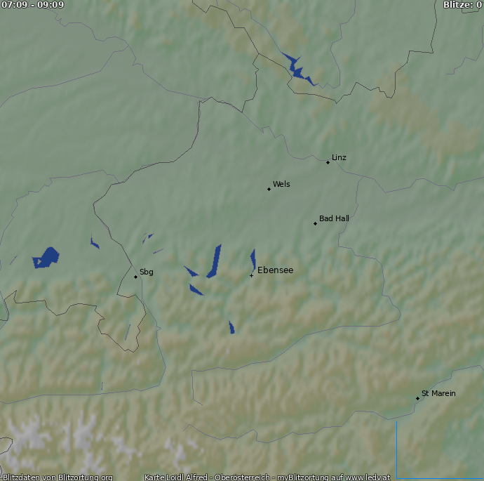 Carte de la foudre Ober-Österreich 26/04/2024 19:00:52